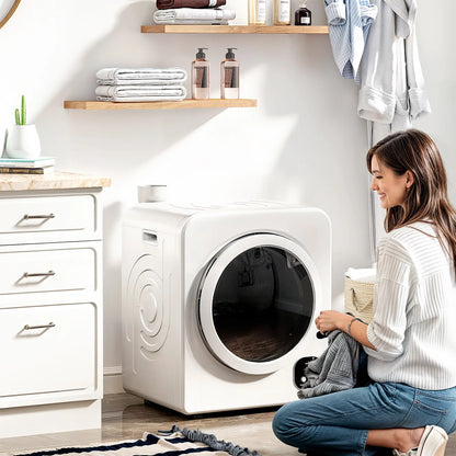 Compact Laundry Dryer, 1300W Portable, Stainless Steel Tub, White Dryer Machines at Gallery Canada