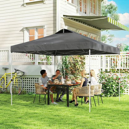 Waterproof Pop Up Canopy Tent, 9.8' x 9.8', Dark Grey Pop Up Canopies at Gallery Canada
