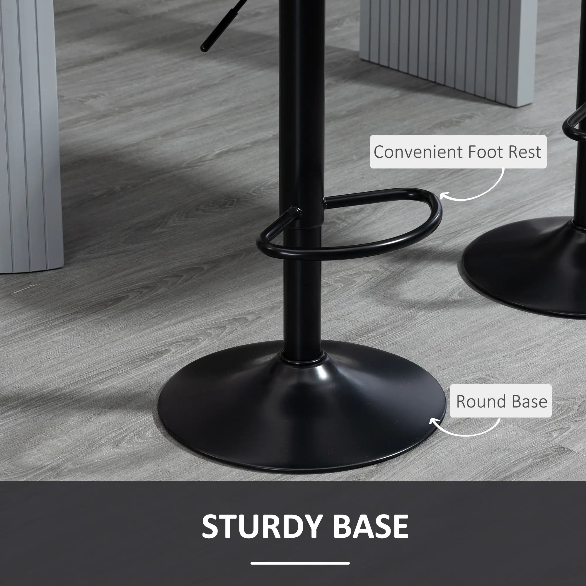 Swivel Counter Height Barstools, Set of 2, Adjustable Height, Black Bar Stools at Gallery Canada