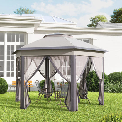 13' x 13' Pop Up Canopy Tent, Netting, Carry Bag, Coffee Beige Pop Up Canopies at Gallery Canada