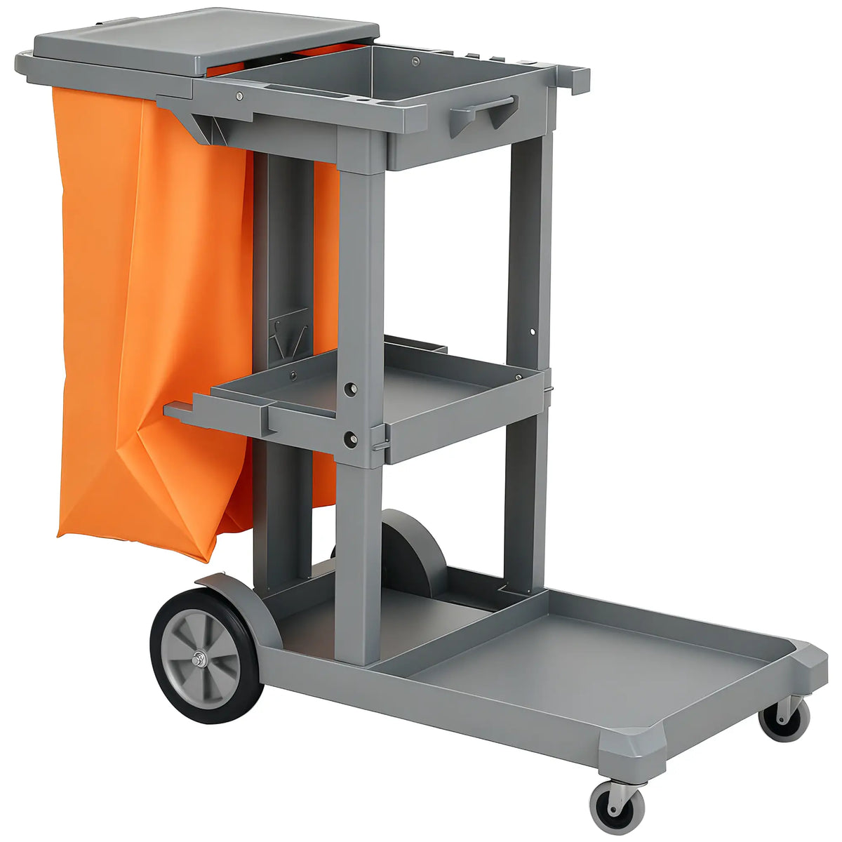 Commercial Janitorial Cart, 3 Tier Shelves, Grey Household Supplies at Gallery Canada