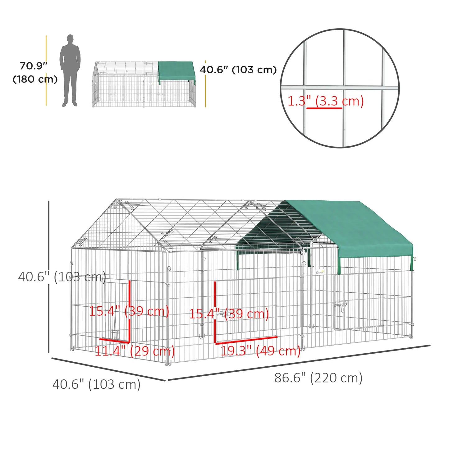87x41x41-In Catio Rabbit Guinea Pig Cage, Small Animal Enclosure, Green Houses & Habitats at Gallery Canada