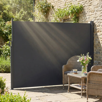 Retractable Side Awning, 165" x 73", Water-Resistant, UV 50+, Dark Grey Side Awnings at Gallery Canada
