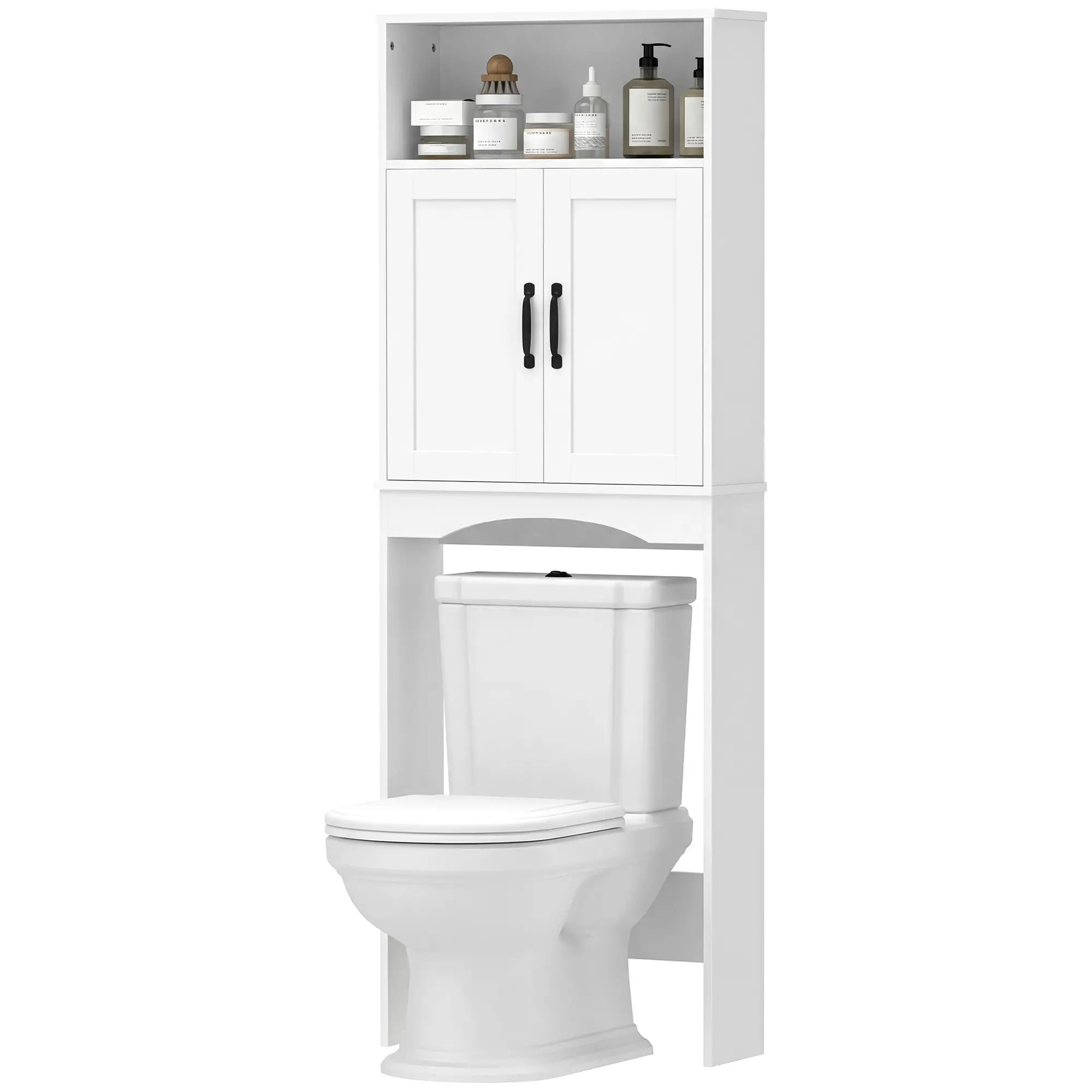 Over The Toilet Storage Cabinet, 2 Doors And Open Shelf, White Over The Toilet Storage White at Gallery Canada