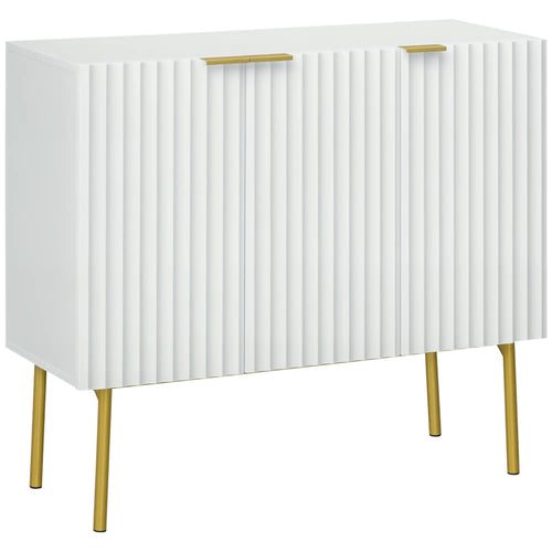 Modern Storage Cabinet, Sideboard Buffet, Gold Legs, White