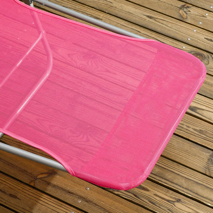 Set of 2 Folding Chaise Lounge Chairs, Outdoor, Reclining, Pink Lounger Chairs at Gallery Canada
