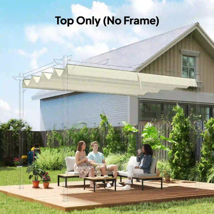 Retractable Pergola Canopy, 10' x 7' Sun Shade, UV30+, Cream White Gazebo Canopy Replacement at Gallery Canada