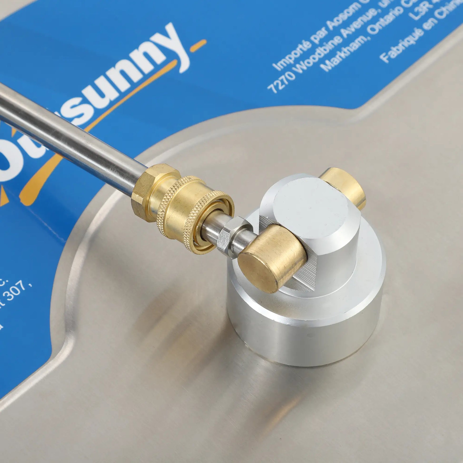 16" Pressure Washer Surface Cleaner, 4 Wheels, Stainless Steel, 1/4" Quick Connector, 2 Wands, 3600 PSI, Silver Garden Accessories at Gallery Canada