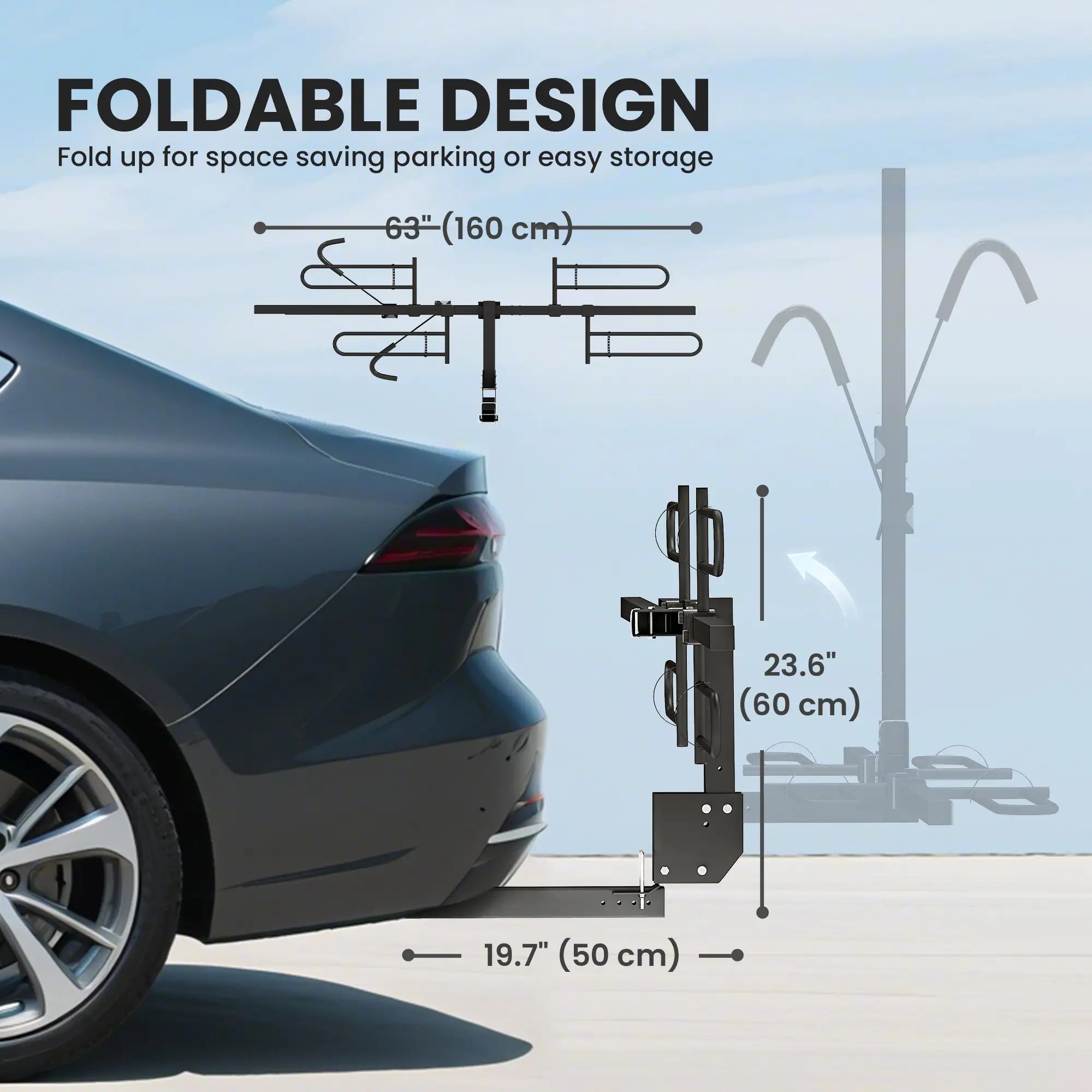 Hitch Bike Rack for Car, 200 lbs, 2 Bike Platform, Safety Strap, 2