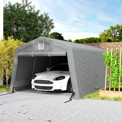11' x 20' Portable Garage, Heavy Duty Carport, Grey Car Shelters at Gallery Canada