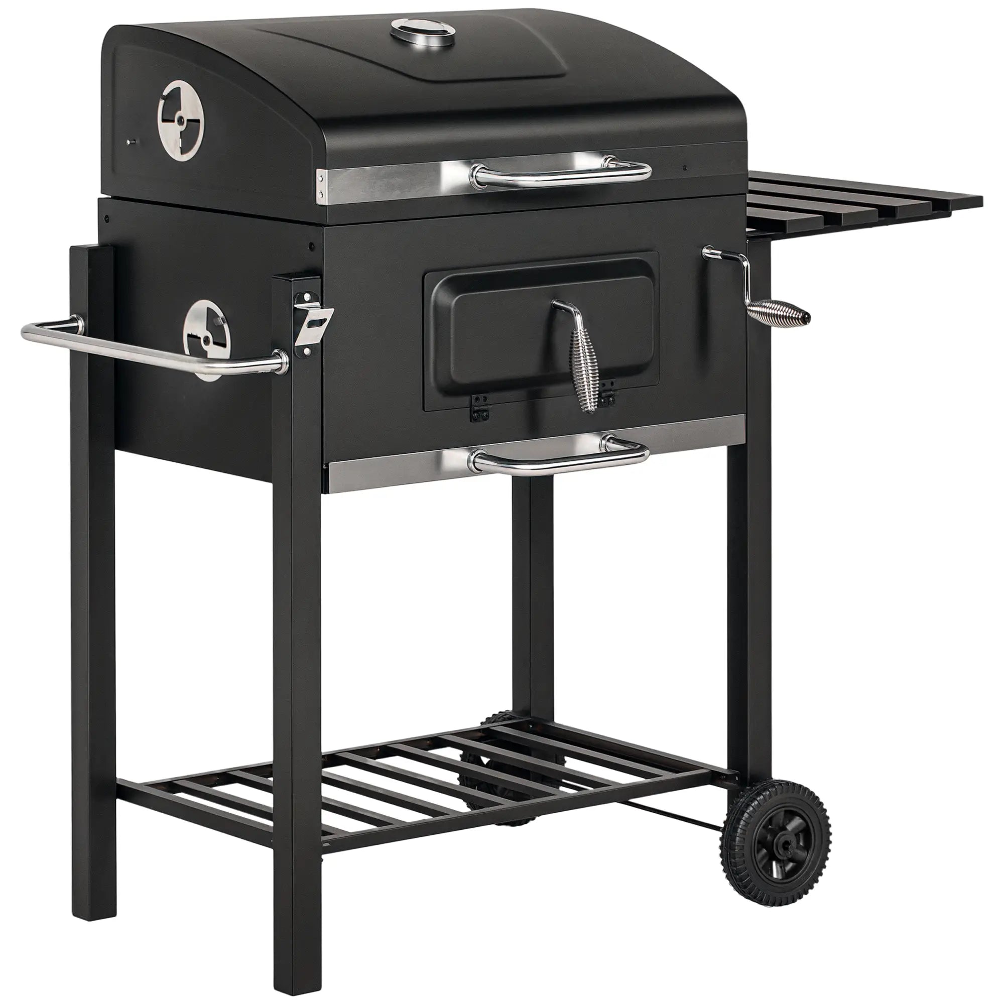 Portable Stainless Steel BBQ Trolley Grill With Wheels, Side Shelf Charcoal BBQ Grils at Gallery Canada