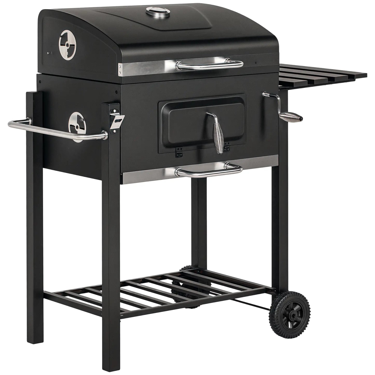 Portable Stainless Steel BBQ Trolley Grill With Wheels, Side Shelf Charcoal BBQ Grils at Gallery Canada
