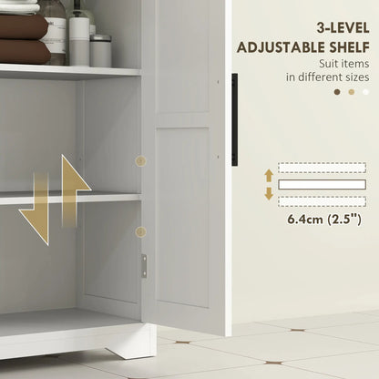 Farmhouse Bathroom Floor Cabinet, Adjustable Shelf, White Bathroom Cabinets at Gallery Canada