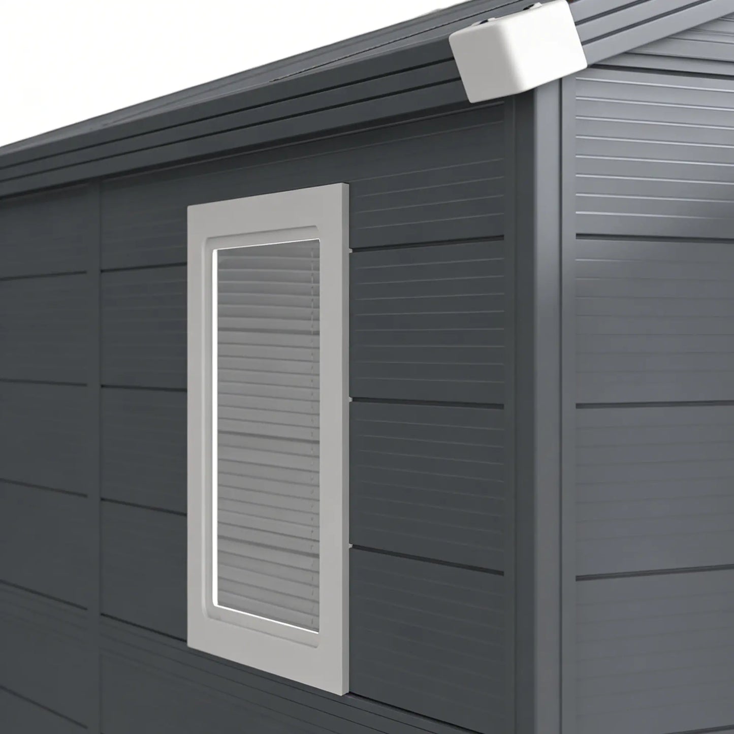 Small Garden Shed, Latch Door, Vents, Sloped Roof, 8x6, Light Grey Sheds at Gallery Canada