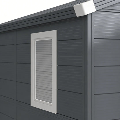 Small Garden Shed, Latch Door, Vents, Sloped Roof, 8x6, Light Grey Sheds at Gallery Canada