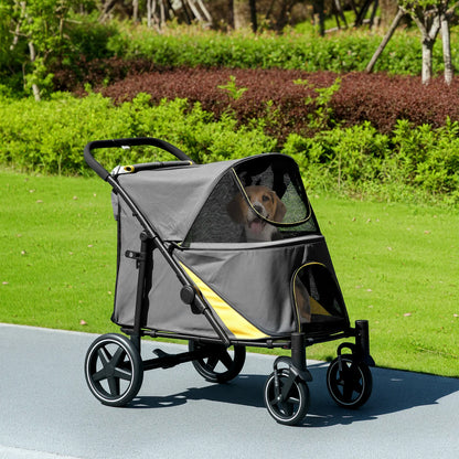 Foldable Pet Stroller, Universal Wheels, Shock Absorber, Large & Medium Dogs, Dark Grey Dog Bike Trailers & Strollers at Gallery Canada