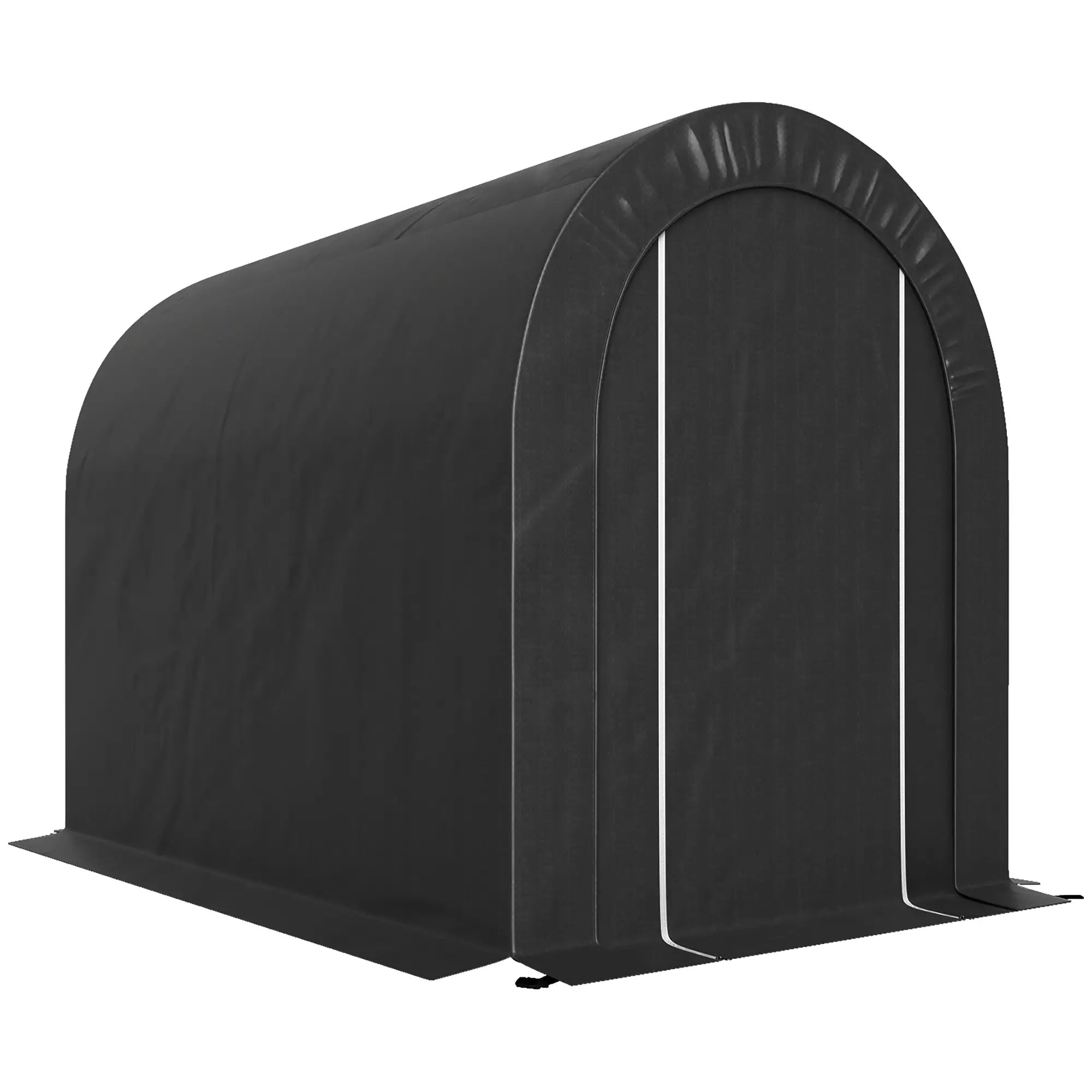 5' x 8' Outdoor Storage Shed, Heavy Duty Galvanized Steel, Black Car Shelters Black, Silver at Gallery Canada