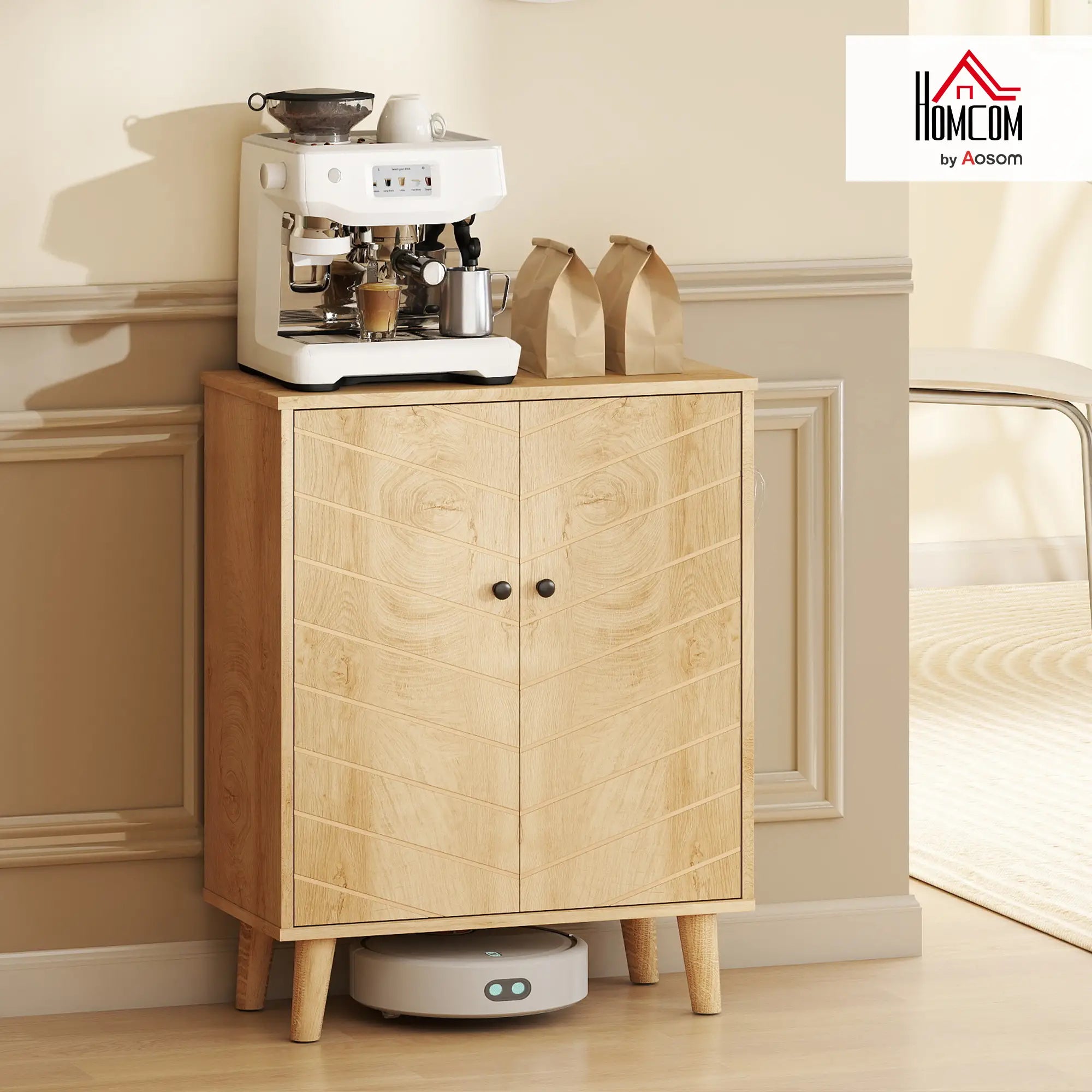 Storage Cabinet with Doors, Shelf, Wood Legs, Living Room, Bathroom Kitchen Pantry Cabinets at Gallery Canada