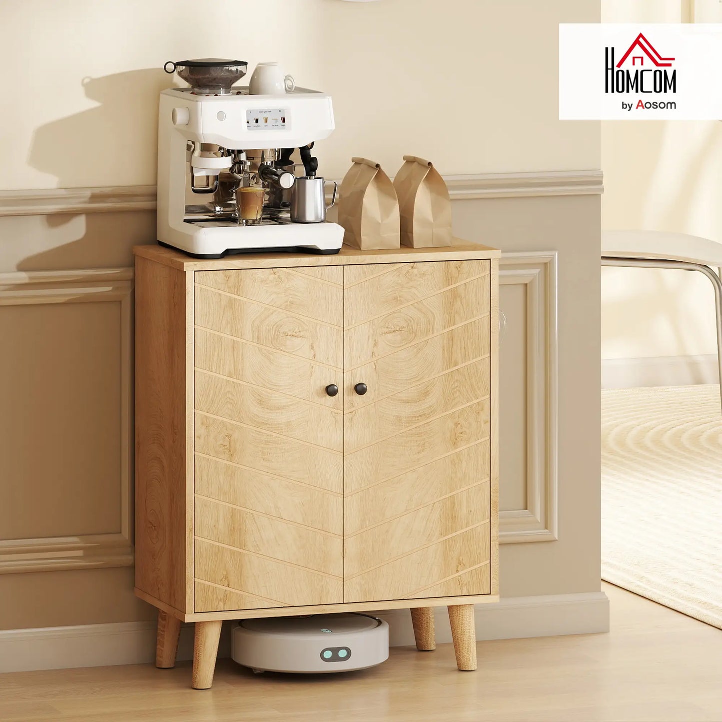 Storage Cabinet with Doors, Shelf, Wood Legs, Living Room, Bathroom Kitchen Pantry Cabinets at Gallery Canada