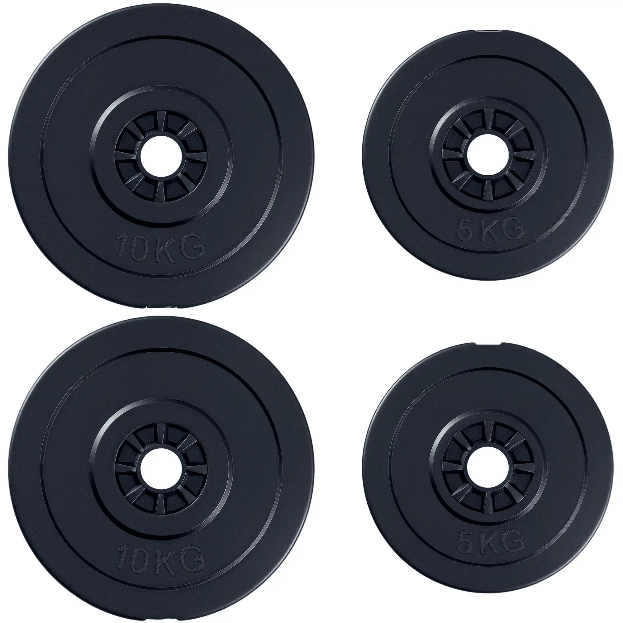 4 Piece Dumbbell Weight Plates Set, 2 x 11lbs and 2 x 22lbs, Black Dumbbells & Barbells Black at Gallery Canada