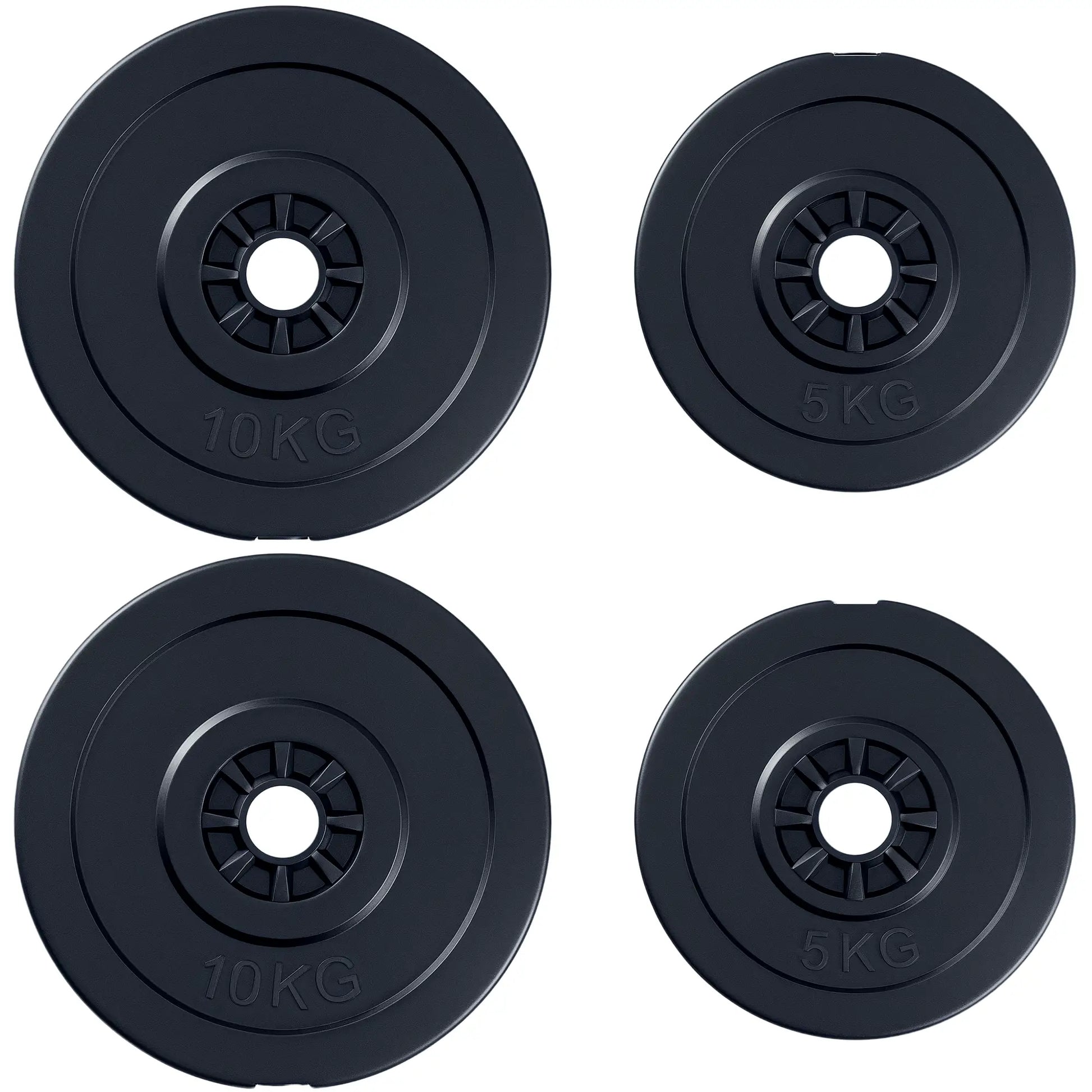 4 Piece Dumbbell Weight Plates Set, 2 x 11lbs and 2 x 22lbs, Black Dumbbells & Barbells Black at Gallery Canada