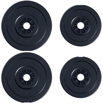 4 Piece Dumbbell Weight Plates Set, 2 x 11lbs and 2 x 22lbs, Black Dumbbells & Barbells Black at Gallery Canada