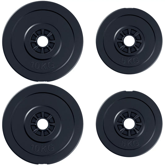 4 Piece Dumbbell Weight Plates Set, 2 x 11lbs and 2 x 22lbs, Black Dumbbells & Barbells Black at Gallery Canada