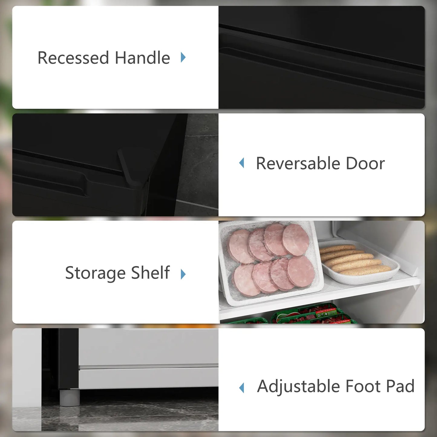 3 Cu.Ft Upright Freezer, Reversible Door, Adjustable Thermostat, Black Small Kitchen Appliances at Gallery Canada