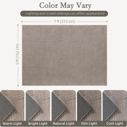 5x7 Faux Fur Rug, Non-Slip Carpet for Living Room, Bedroom, Tan Area Rugs at Gallery Canada