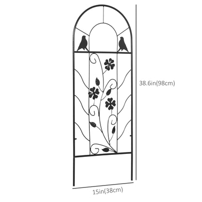2 Pack Metal Garden Trellis, Birds and Leaves Grid Panels, 39" Tall Plant Stands at Gallery Canada