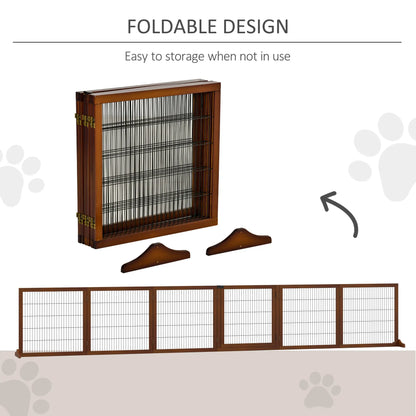 Wooden Pet Gate, Foldable Fence, 6 Panels, 2 Feet, Coffee Houses, Kennels & Pens at Gallery Canada