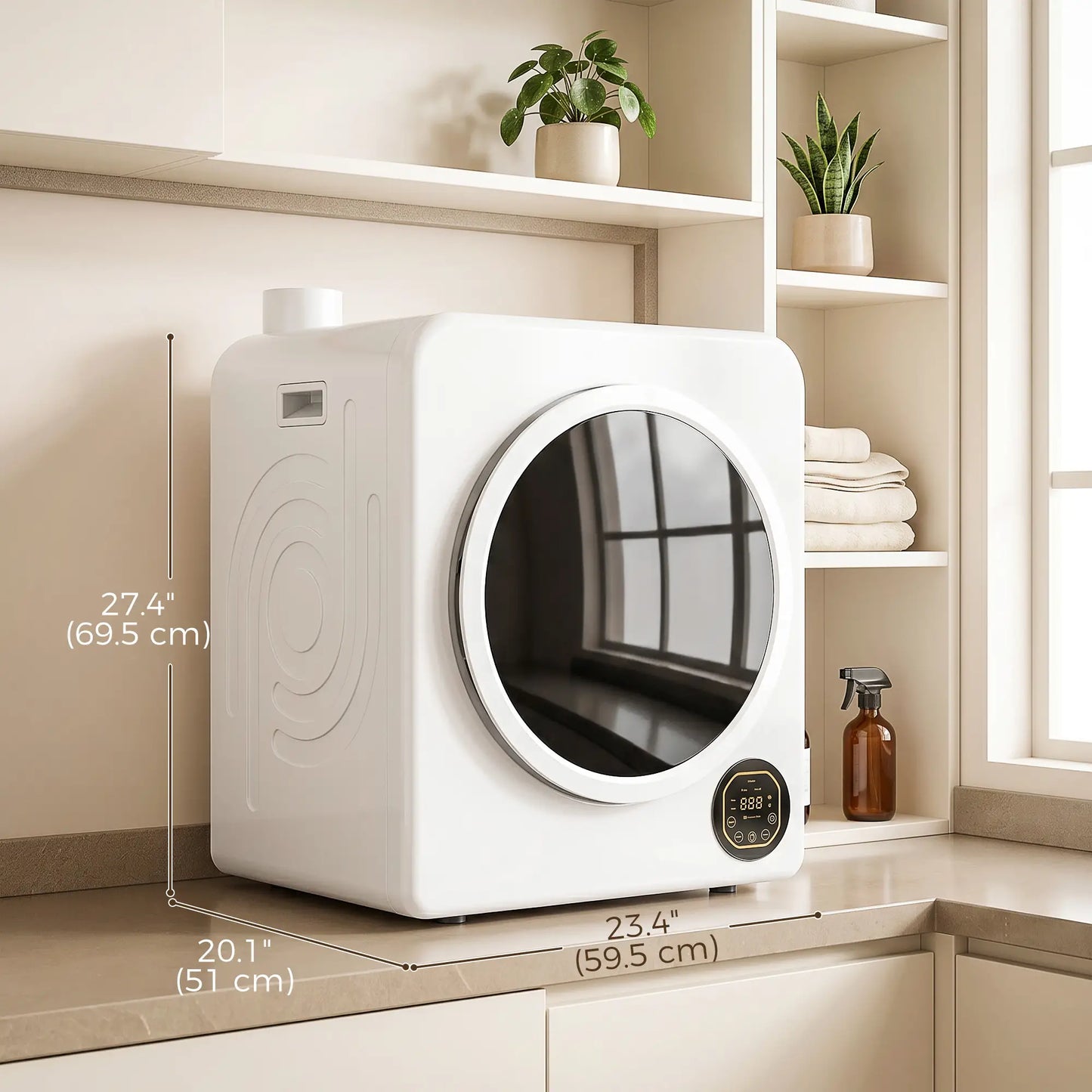 Clothes Dryer with 6 Drying Modes, Laundry Dryer with Stainless Steel Tub 18 lbs, White