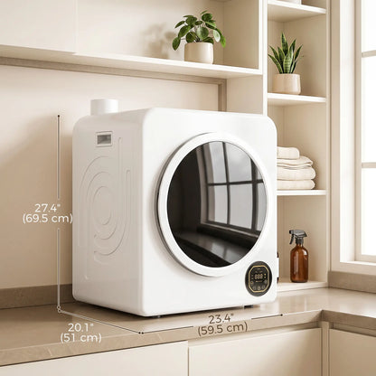 Clothes Dryer with 6 Drying Modes, Laundry Dryer with Stainless Steel Tub 18 lbs, White