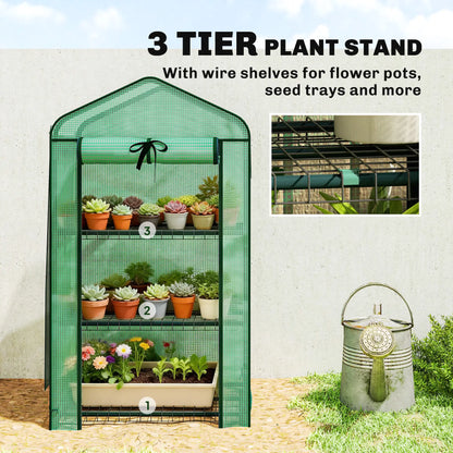 Mini Greenhouse, 27.6" x 19.7" x 50", Screen Roof, Roll-Up Door, Green Portable Greenhouses at Gallery Canada