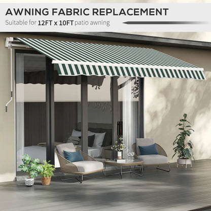 11' x 10' Retractable Awning Fabric, UV Protection, White, Green Awning Fabric Replacement at Gallery Canada