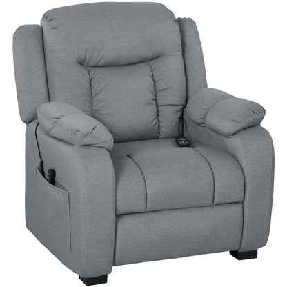 Massage Recliner Chair, Quiet Brushless Motor, Pet-Friendly Fabric, 2 Memory Positions, Grey Single Sofas Grey at Gallery Canada