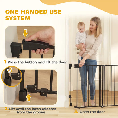 29"-44" Wide Pet Gate, 29" H, Auto-Close, Wall-Mounted Pet Gates at Gallery Canada
