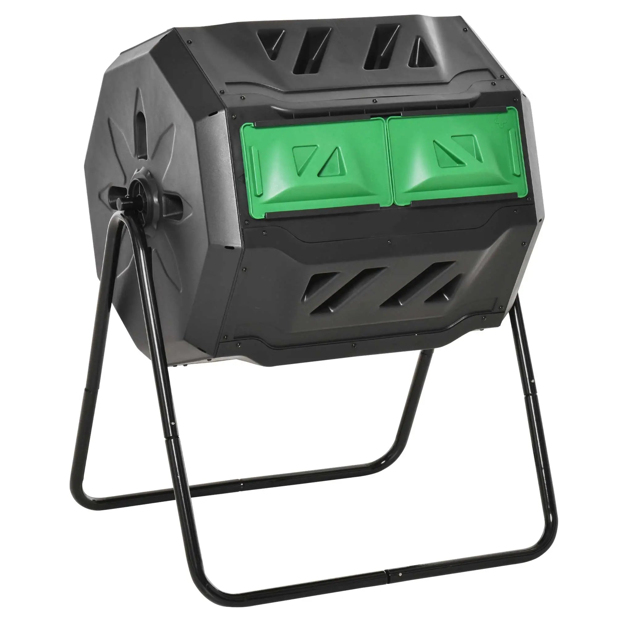 Dual Chamber Compost Bin, 360° Rotating, 43 Gallon, Green Garden Accessories Green at Gallery Canada