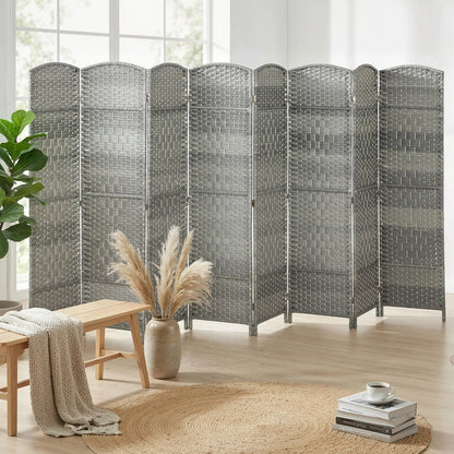 6 Ft Folding Room Divider, 8 Panel Portable Privacy Screen, Mixed Grey Room Dividers at Gallery Canada
