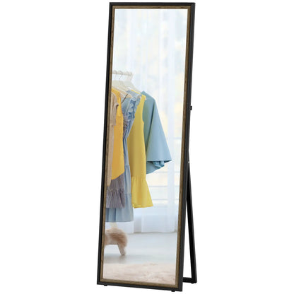 Full Length Mirror, 64" x 21", Dual-Tone Frame, Black Full Length Mirrors Black, Natural at Gallery Canada