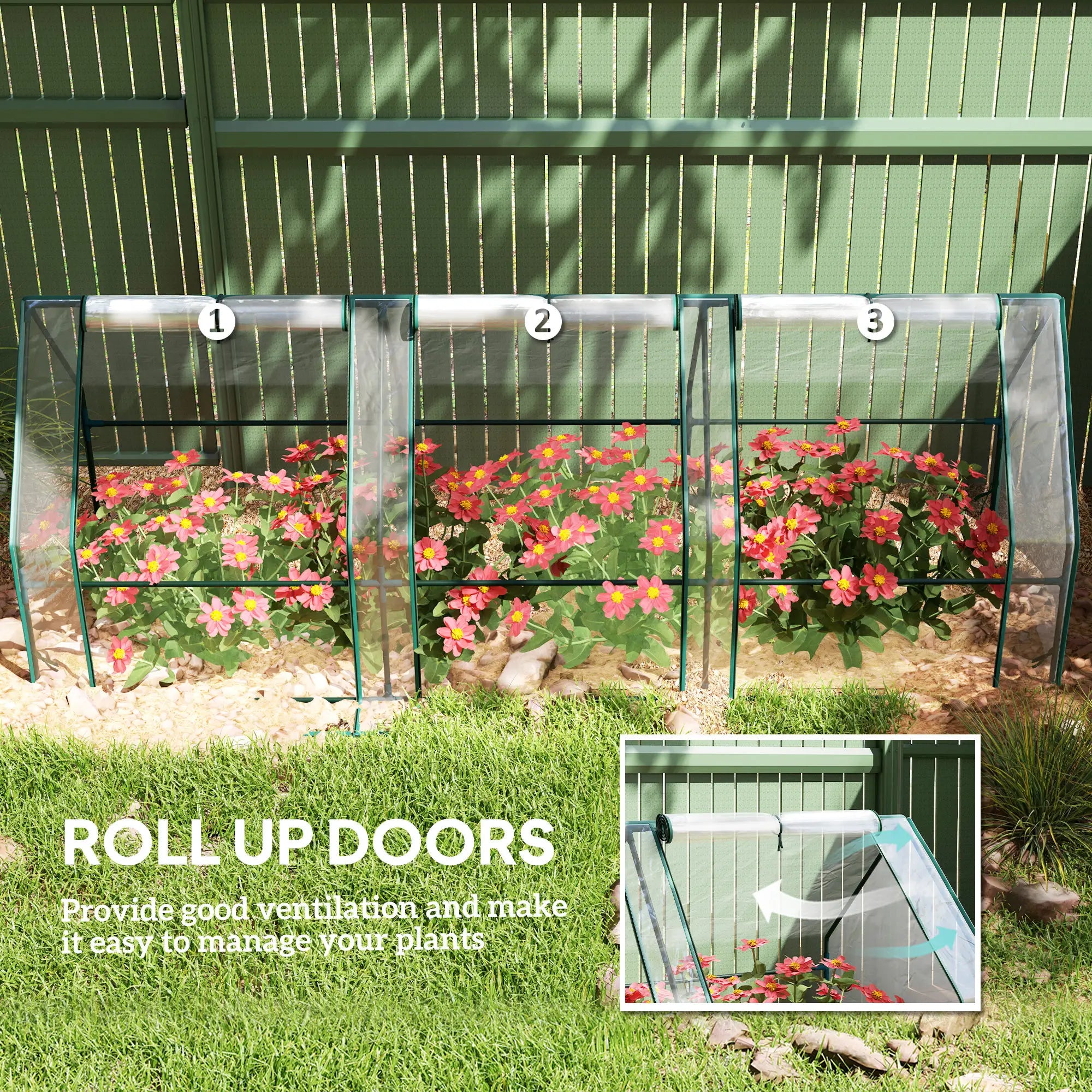 Portable Mini Greenhouse Tunnel, Zippered Roll-up Doors, Clear Greenhouses at Gallery Canada