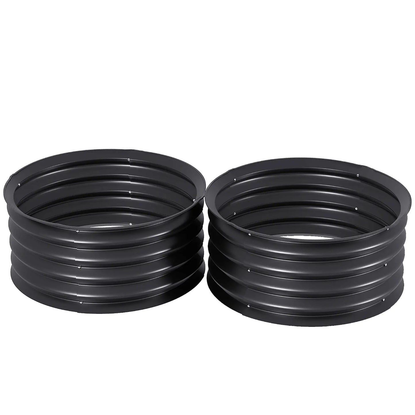 Set of 2 Raised Garden Beds, Metal Planter Box, Easy Assembly, Dark Grey Raised Garden Beds Dark Grey at Gallery Canada