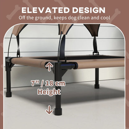 Raised Dog Bed Cooling Dog Cot w/ Canopy Washable Breathable Mesh, for Small and Medium Dogs, Coffee Elevated Dog Beds at Gallery Canada