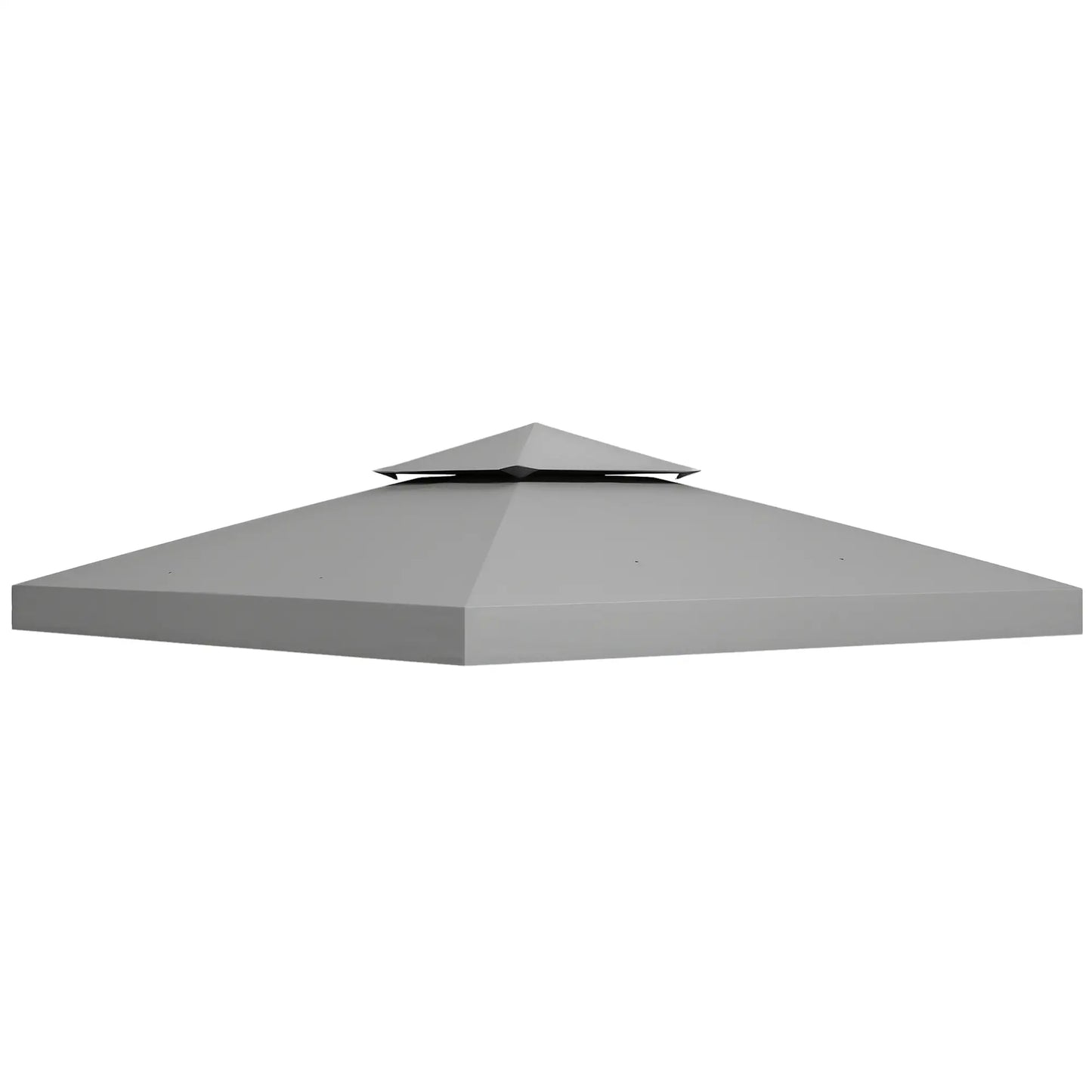 9.8' x 9.8' Square 2-Tier Gazebo Canopy Cover, Light Grey Gazebo Canopy Replacement Light Grey at Gallery Canada
