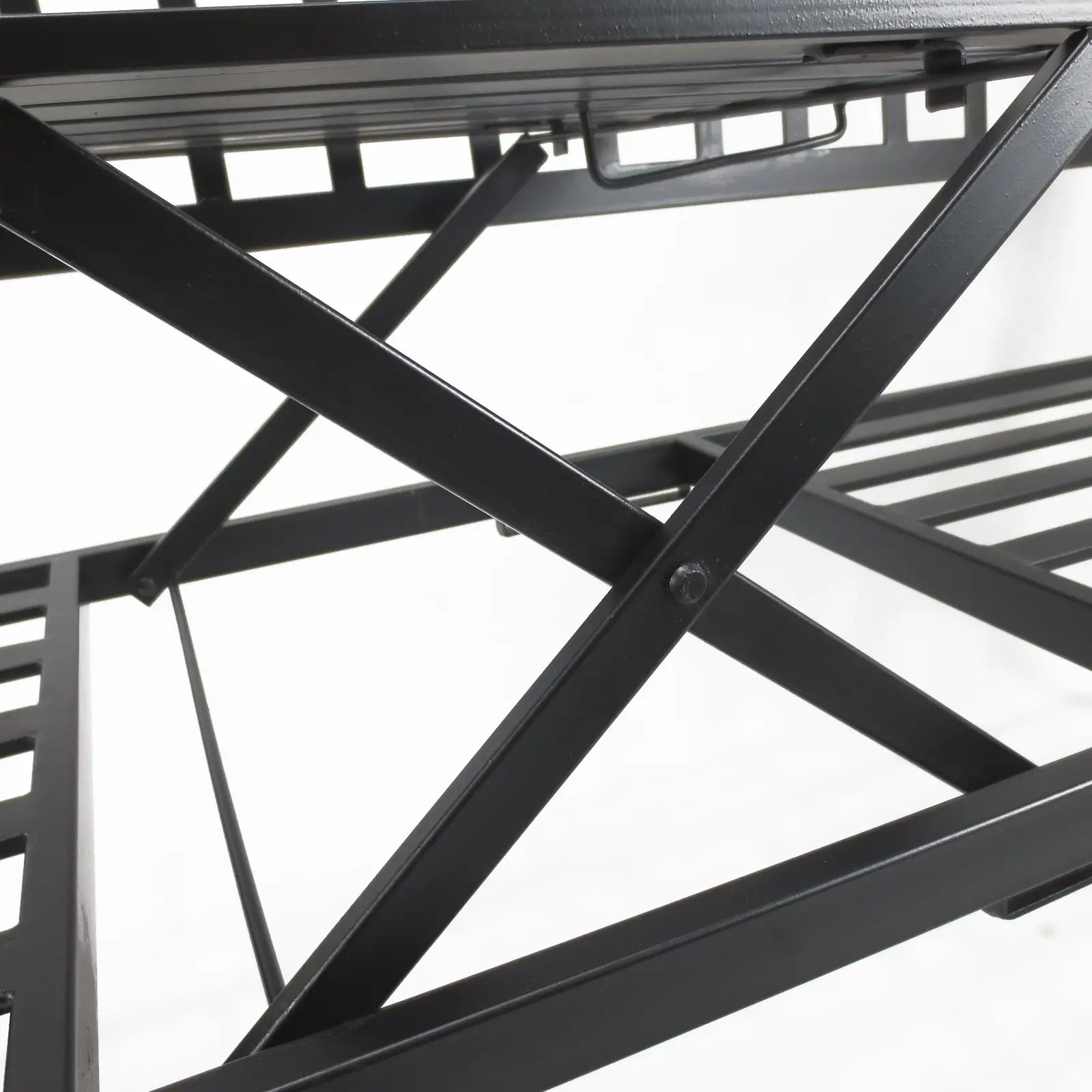 Outdoor Bench, Retractable Table, Metal Frame, Slatted Seat, Black Outdoor Benches at Gallery Canada