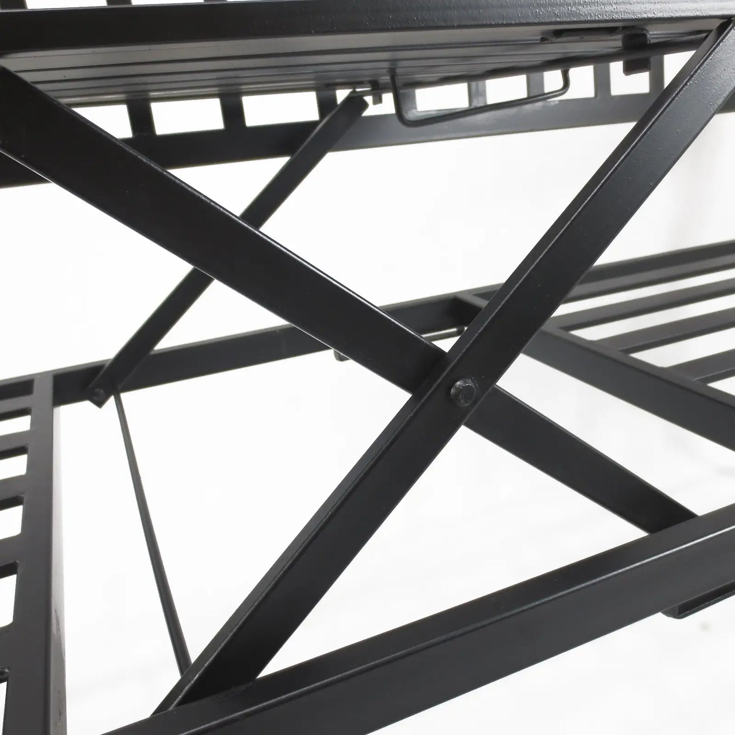 Outdoor Bench, Retractable Table, Metal Frame, Slatted Seat, Black Outdoor Benches at Gallery Canada