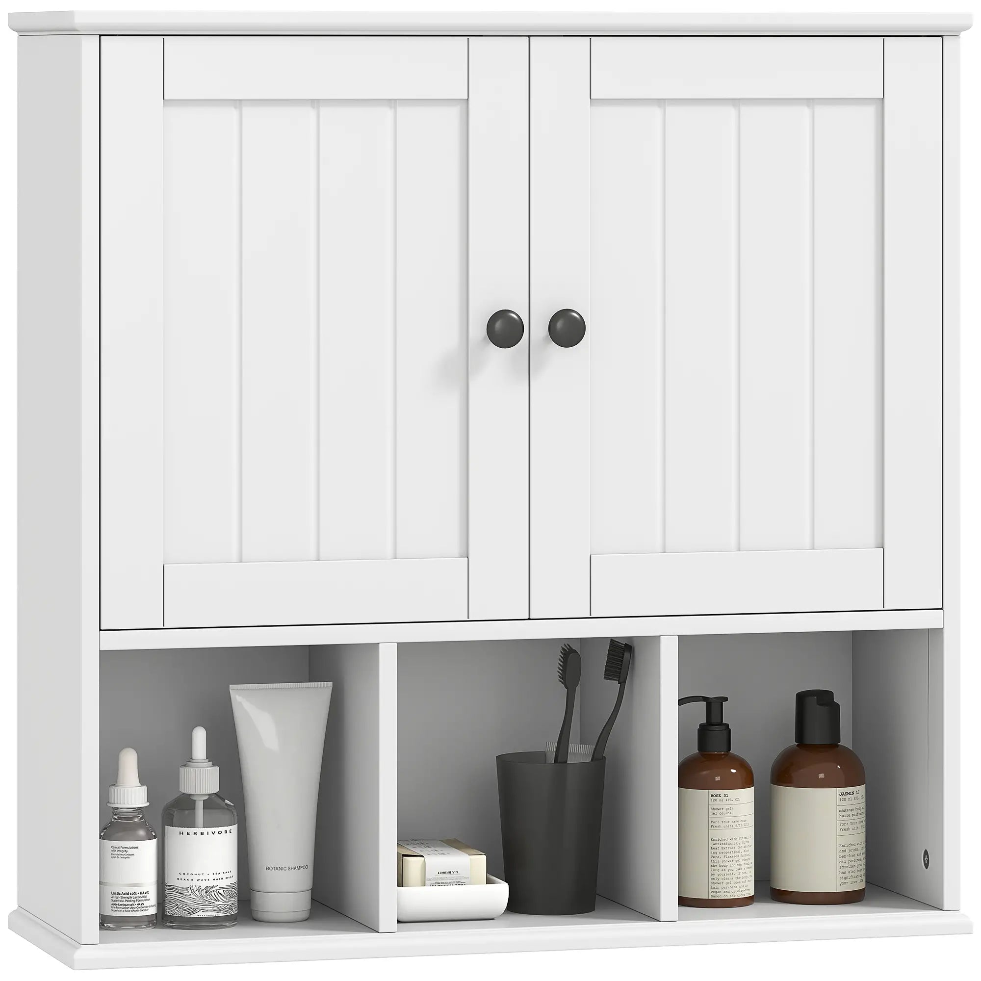 Farmhouse Wall Mounted Medicine Cabinet, Adjustable Shelf, White Wall Mounted Cabinets at Gallery Canada