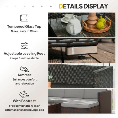 Patio Furniture, Corner Sofa Set with Soft Cushions, Grey Patio Furniture Sets at Gallery Canada
