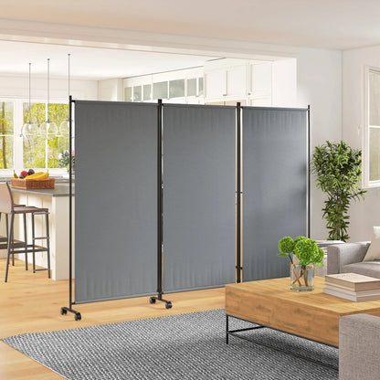 Folding Room Divider with Wheels, Privacy Screen, 6ft Tall Side Awnings at Gallery Canada