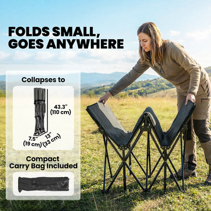 32" Extra Wide Folding Camping Cot, Soft Pad, Non-Slip Feet, Carry Bag, Blue Camping Cots at Gallery Canada